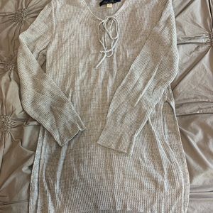 Boutique grey tie front sweater